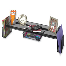 Picture of Safco Products Company SAF3604BL Surface Shelf- w-Drawer- Mesh- 31-.50in.x7-.25in.x10in.- Black