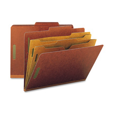 Folders W-Pocket Dividers- Letter- 2 Partitions- Red