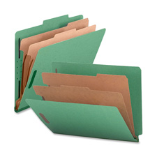 Classification Folders- 2 Divider- Legal- Green
