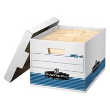 Picture of Fellowes Mfg. Co. FEL00789 Quick-Stor Box- 12in.x15-.25in.x10-.25in.- 12-CT- White-Blue