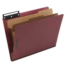 Folders- 2in. Expansion- 2 Partitions- Legal- Red