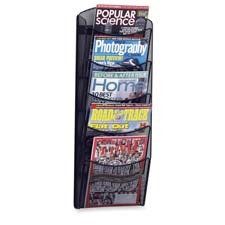 Picture of Safco Products Company SAF5578BL Mesh Magazine Rack- 5-Pockets- 9-.75in.x3-.50in.x28in.- Black