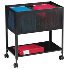 Picture of Lorell LLR60175 Mesh Rolling File- Holds Ltr. Fldr.- 12-.50in.x25in.x28-.25in.- Black