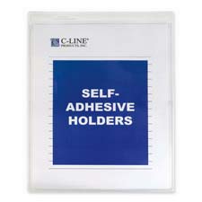 Picture of C-Line Products- Inc. CLI70911 Seal Shop Ticket Holder- Self Adhesive- 8-.50in.x11in.- Clear