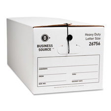 Picture of Business Source BSN26756 Storage Box- Medium-duty- Letter- 12-CT- White-Black