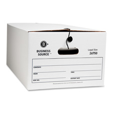 Picture of Business Source BSN26750 Storage Box- Legal- 15in.x24in.x10in.- 12-CT- White