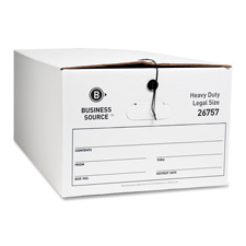 Picture of Business Source BSN26757 Storage Box- Legal- 15in.x24in.x10in.- 12-CT- White