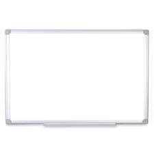 MasterVision Earth Melamine Dry Erase Board White-Silver 24x36 in.