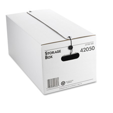 Picture of Business Source BSN42050 Storage Boxes- Letter- 12in.x24in.x10-.25in.- 12-CT- White