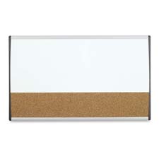 QRTARCCB3018 Magnetic Dry-Erase-Cork Combo Board- 30in.x18in.- Silver Frame