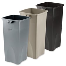 Picture of Rubbermaid Commercial Products RCP356988GY Square Waste Container- 23 Gal- 14-.50in.x14-.50in.x28in.- Gray