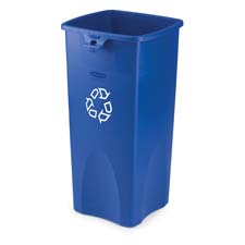 Picture of Rubbermaid Commercial Products RCP356973BE Square Recycling Container- 23 Gal- 14-.50in.x14-.50in.x28in.- Blue