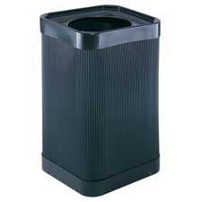 Waste Receptacle- W-Graphic Display Capability- 18in.x18in.x32in.- BK