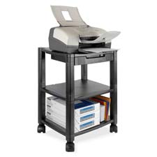 Picture of Kantek KTKPS540 Printer-Fax Mobile Stand- 3-Shelf - 17in.x13-.25in.x24-.25in.- BK