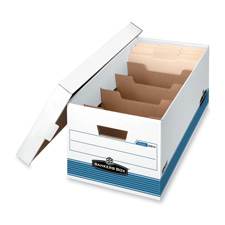 Picture of Fellowes Mfg. Co. FEL0083101 Stor-File Dvdr Box- w-Locking Lid- 12-.88in.x24in.x10-.25in.- WE-BE