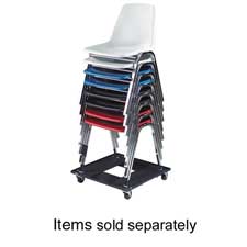 Picture of Safco Products Company SAF4188 Stacking Chair Cart- w- 3in. Casters- Holds 15- 23in.x23in.x4-.50in.- BK
