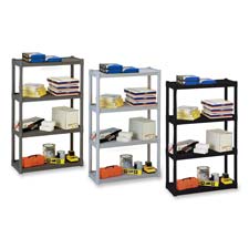 Four-Shelf Open Storage System- 32in.x13in.x54in.- Black