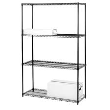 Starter Shelving Unit- 4 Shelves-4 Posts- 36in.x18in.x72in.- Black