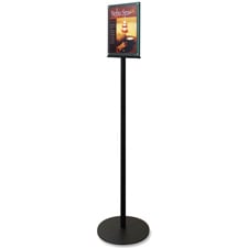 Picture of Deflect-O Corporation DEF692056 Magnetic Sign Stand- Dual Sided- 12-.94in.x12-.94in.- 56in.- BK