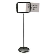Picture of Bi-silque Visual Communication Product- Inc. BVCSIG05050505 Floor Pedestal Sign- Interchangeable- 11in.x15in.x39in.- Black