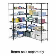 Picture of Safco Products Company SAF5285BL 4 Shelves W-4 Posts- 36in.x18in.x72in.- Shelves- Black