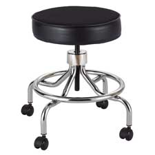 Picture of Safco Products Company SAF3432BL Lab Stool- Low Base w-Screw Lift- 23in.x23in.x17in.-25in.- Black