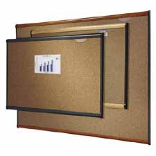QRTB247LC Bulletin Board- 6ft.x4ft.- Light Cherry Frame