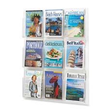 Picture of Safco Products Company SAF5603CL Magazine Display Rack- 9 Pockets- 30in.x2in.x36-.88in.- Clear