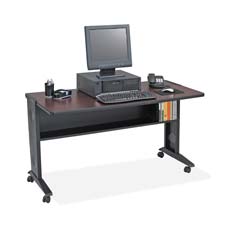 Picture of Safco Products Company SAF1933 Mobile Desk- 53-.50in.x28in.x30in.- Mahogany-Medium Oak