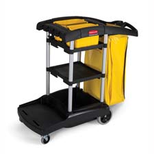 Rubbermaid Commercial Products RCP9T7200BK Cleaning Cart- High Cap- 4 Casters- 21-.75in.x49-.75in.x38-3-10in -  RUBBERMAID COMMERCIAL PROD.
