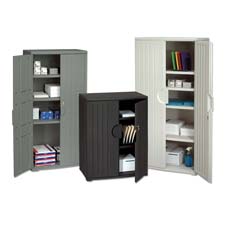 Storage Cabinet- 3-Shelf- 33in.x18in.x66in.- Platinum