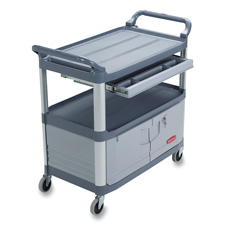 Picture of Rubbermaid Commercial Products RCP409400 Instrument Cart- w- Full Size Drawer- 40-.6in.x20in.x37-.8in.- Gray