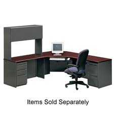 Picture of HON Company HON38292LNS Left Pedestal Desk- 66in.x30in.x29-.50in.- Mahogany-Charcoal