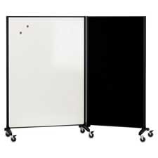 Marker-Bulletin Brd Dvdr- 2-Sided- Whiteboard-Fabric Brd- 4ft.x6ft.