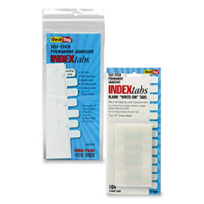 Redi-Tag Corporation RTG31010 Write-On Plain Tabs- 1in.x.44in.- 416 Tabs- White
