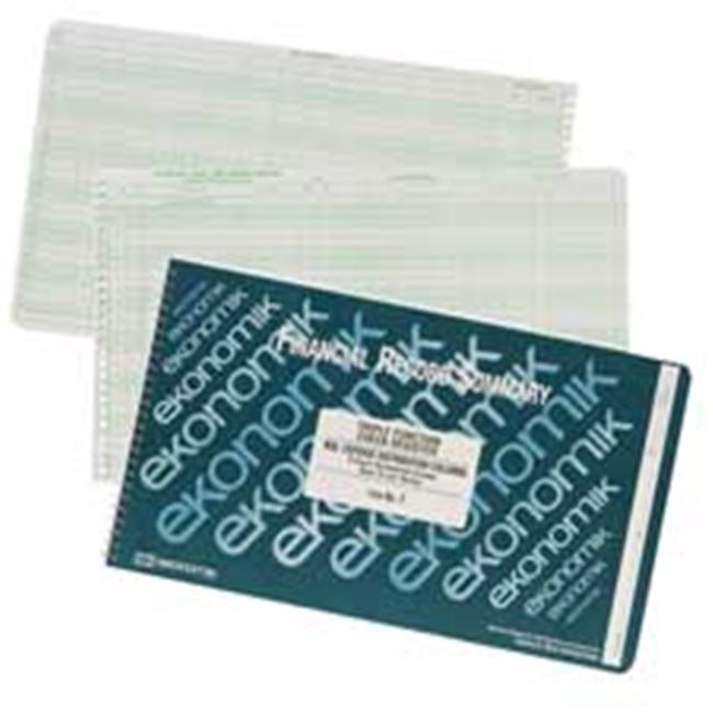 Ekonomik EKOE20 Check Register Form- 20 Col.- 8-.75in.x14-.75in.- GN Ink-WE P...