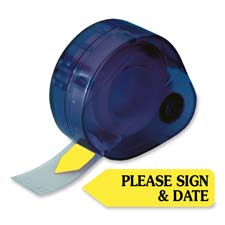 Please Sign & Date Arrow Flag- .56in.x1-.88in.- Yellow