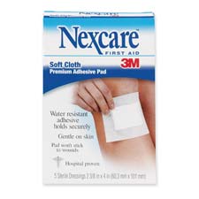 Picture of 3M MMMH3564 Adhesive Gauze Pad- Hypoallergenic- 2-.38in.x3in.- 3-Ply- 5-PK