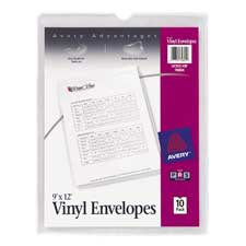 Picture of Avery Consumer Products AVE74806 Vinyl Envelopes- 4in.x6in.- Heavyweight- Top Thumb notched- CL