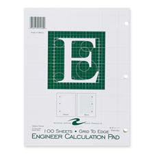 Picture of Roaring Spring Paper Products ROA95589 Engineering Pad- 5in.x5in. Quad- 3HP- 200 Shts- 11in.x8-.50in.- Green