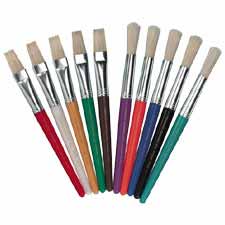 Picture of Chenille Kraft Company CKC5183 Paint Brushes- Natural Bristles- Round- 7-.50in. Hdle- 10-ST- Asst.