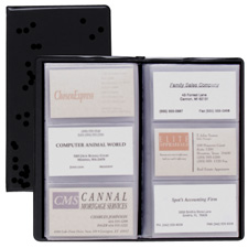 Picture of Cardinal Brands- Inc CRD751610 Card Holder- Business- 72-Card Cap- 7-.75in.x4-.38in.- Vinyl- Black