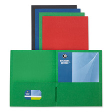 Picture of Business Source BSN78502 2-Pocket Folders- 125 Sh. Cap.- 11in.x8-.50in.- Assorted