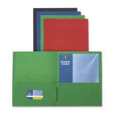Picture of Business Source BSN78494 2-Pocket Folders- 125 Sh. Cap.- 11in.x8-.50in.- Red