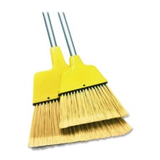 Picture of Genuine Joe GJO58562 Angle Broom- High Performance Bristles- 9in. W- Yellow
