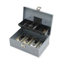 Picture of Sparco Products SPR15507 Cash Box- 5 Compartments- 11-.38in.x7-.50in.x3-.38in.- Gray