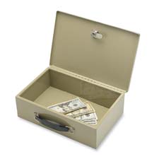 Picture of Sparco Products SPR15502 Security Chest- w-2 Keys- Steel- 12-.75in.x8-.25in.x3-.75in.- Gray