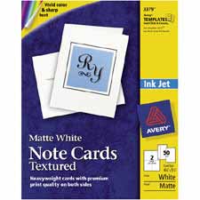 Picture of Avery Consumer Products AVE3379 Note Cards- Inkjet- Textured- 4-.25in.x5-.50in.- White