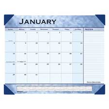 Picture of At-A-Glance AAG89701 12-Month Desk Cal- Marble Look- 1PPM- 17in.x22in.- Slate Blue