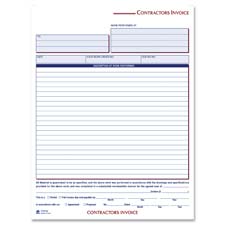 Picture of Adams Business Forms ABFTC8122 Contractors Invoice- 3-Part- Crbnls- 8-.38in.x11-.44in.- 50St-BK- WE